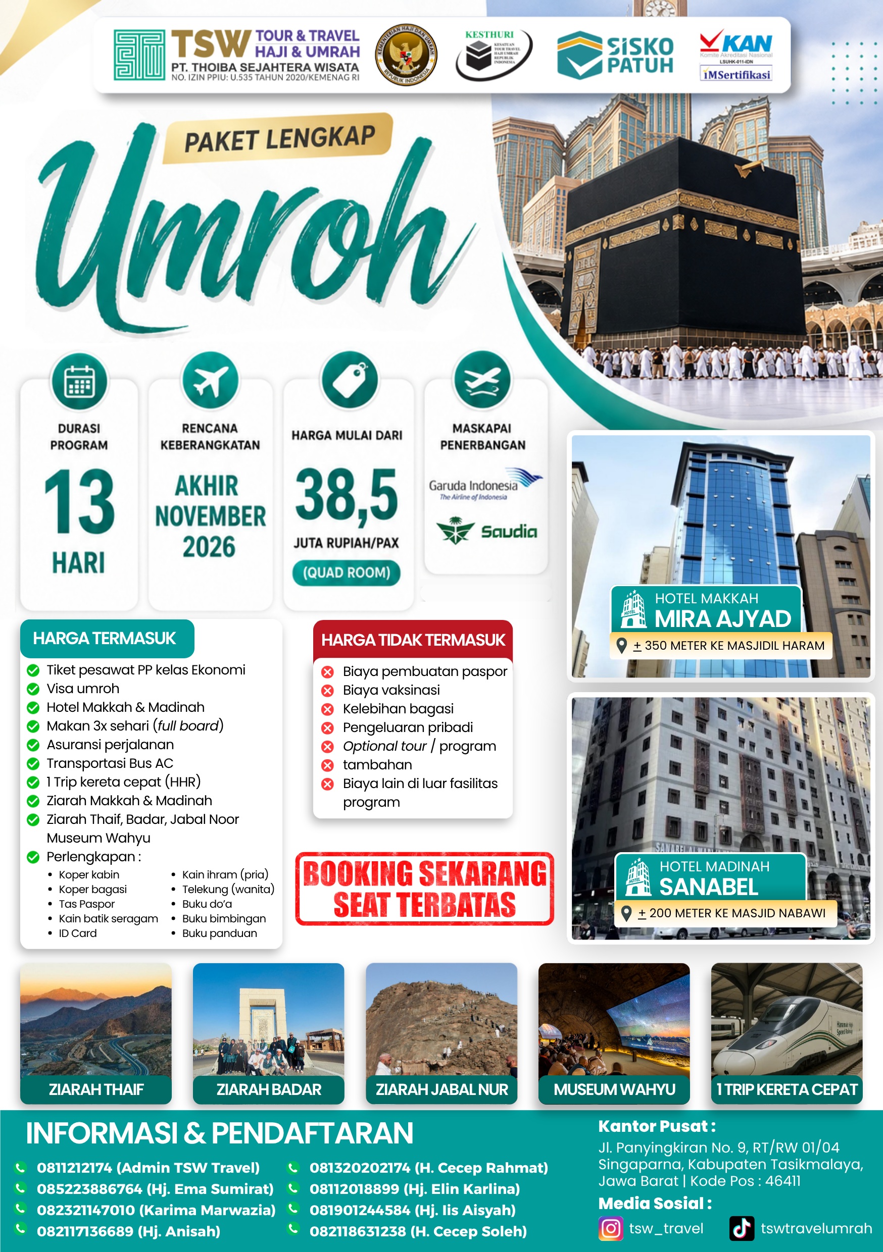 Umrah Paket Lengkap November 2026